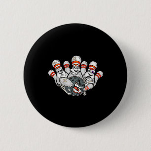 Cartoon Bowler erschreckt Bowling Buttone Funny Sp Button