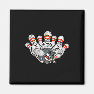 Cartoon Bowler erschreckt Bowling Buttone Funny Sp Magnet