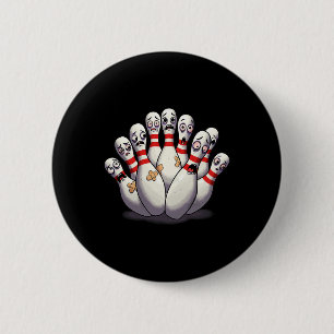 Cartoon Bowling Scanik Bowling Buttone Funny Sport Button