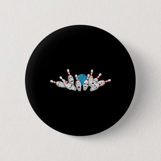 Cartoon Bowling Scanik Bowling Buttone Funny Sport Button (Vorderseite)