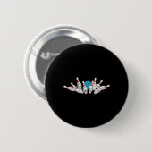 Cartoon Bowling Scanik Bowling Buttone Funny Sport Button (Vorne & Hinten)
