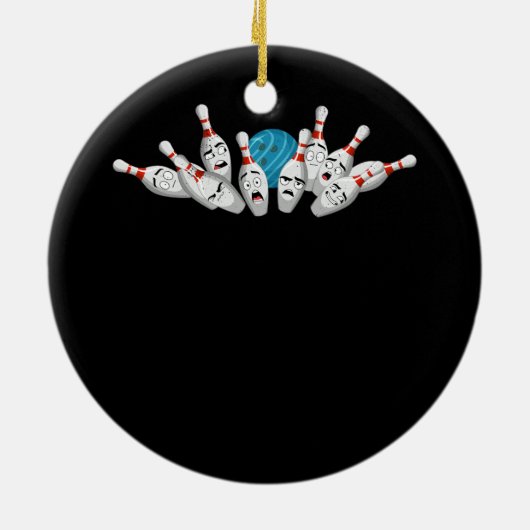 Cartoon Bowling Scanik Bowling Buttone Funny Sport Keramik Ornament (Hinten)