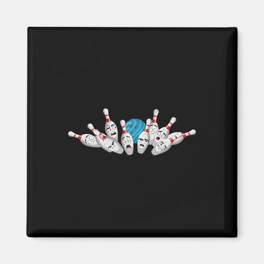 Cartoon Bowling Scanik Bowling Buttone Funny Sport Magnet (Vorne)
