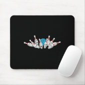 Cartoon Bowling Scanik Bowling Buttone Funny Sport Mousepad (Mit Mouse)