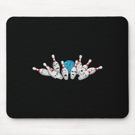 Cartoon Bowling Scanik Bowling Buttone Funny Sport Mousepad (Vorne)