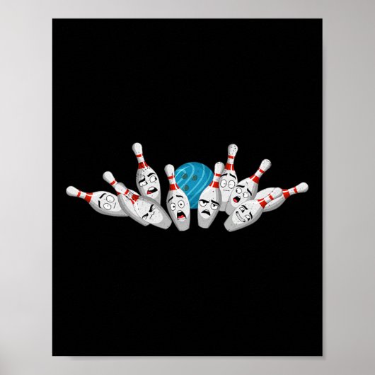 Cartoon Bowling Scanik Bowling Buttone Funny Sport Poster (Vorne)