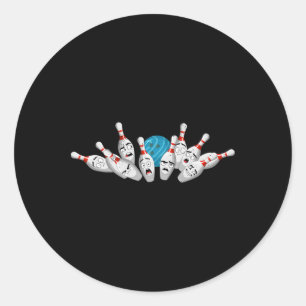 Cartoon Bowling Scanik Bowling Buttone Funny Sport Runder Aufkleber