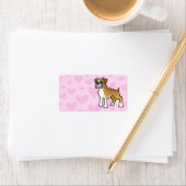 Cartoon Boxer Adressaufkleber (Insitu)