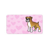 Cartoon Boxer Adressaufkleber (Vorne)