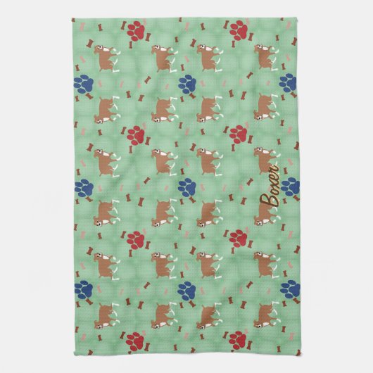 Cartoon Boxer Geschirrtuch (Vertikal)