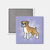 Cartoon Boxer Magnet (Vorderseite/Rückseite)