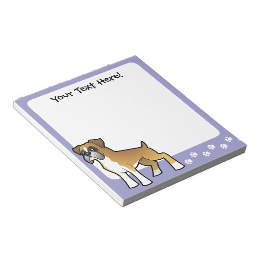 Cartoon Boxer Notizblock (angewinkelt)