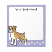 Cartoon Boxer Notizblock (Vorderseite)