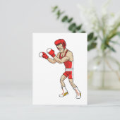 Cartoon Boxer Postkarte (Stehend Vorderseite)