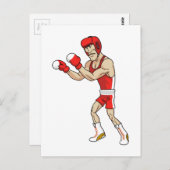 Cartoon Boxer Postkarte (Vorne/Hinten)