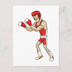 Cartoon Boxer Postkarte