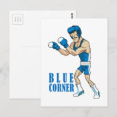 Cartoon Boxer Postkarte (Vorne/Hinten)