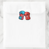 Cartoon Boxhandschuhe Quadratischer Aufkleber (Tasche)