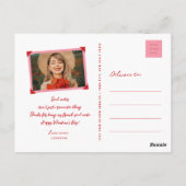 Cartoon Boy and Girl Loopy Liebe Foto Valentine Postkarte (Rückseite)