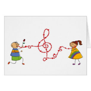 Cartoon Boy Girl Niedliche Liebe Song Serenade Vor