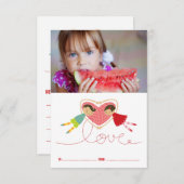 Cartoon Boy Hearts Girl Unterricht Valentinstag Einladung (Vorne/Hinten)