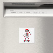 Cartoon Boy Robot auf Skateboard Magnet (In Situ (Geschirrspüler))