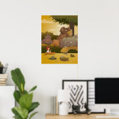 Cartoon Boy Tropical Jungle Animal Poster (Heimbüro)