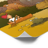 Cartoon Boy Tropical Jungle Animal Poster (Ecke)