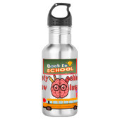Cartoon Brain Back to School Kinder Wasserflasche (Vorderseite)