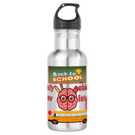 Cartoon Brain Back to School Kinder Wasserflasche