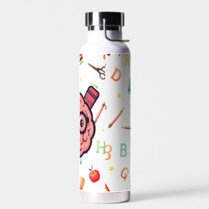 Cartoon Brain Back to School Kinder Wasserflasche Trinkflasche