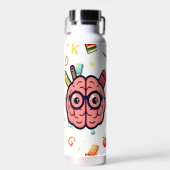 Cartoon Brain Back to School Kinder Wasserflasche Trinkflasche (Vorne)