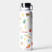 Cartoon Brain Back to School Kinder Wasserflasche Trinkflasche (Rückseite)