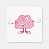 Cartoon Brain Character Paper Napkins Serviette (Vorderseite)