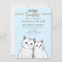Cartoon Braun und weiße Niedliche Katzen Hochzeit