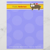 Cartoon Brauner Bär Lila Dots Spaß Kinder Briefkopf (Vorderseite)