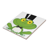 Cartoon-Bräutigam-Frosch-Charakter Fliese (Seite)