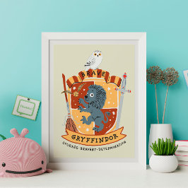 Cartoon Brave Gryffindor Wappen Poster