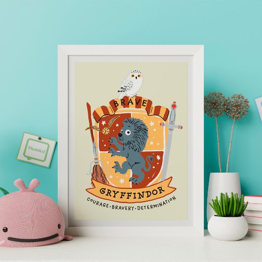 Cartoon Brave Gryffindor Wappen Poster