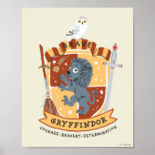 Cartoon Brave Gryffindor Wappen Poster (Vorne)
