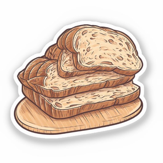Cartoon bread aufkleber (Vorderseite)