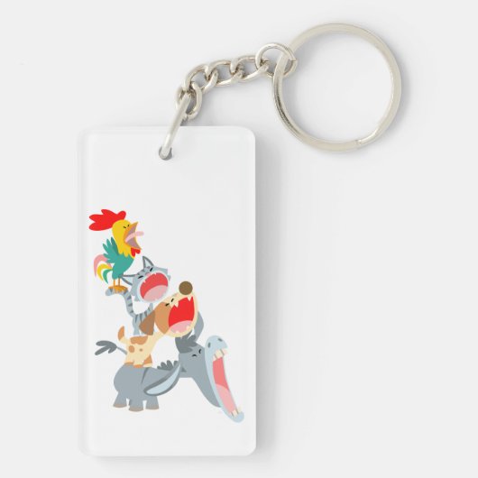 Cartoon Bremen Town Musicians Acrylic Schlüsselanh Schlüsselanhänger (Rückseite)