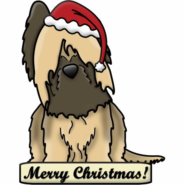 Cartoon Briard Weihnachtsverzierung Fotoskulptur Ornament (Vorne)