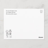 Cartoon Bride Groom Wedding retten die Hochzeit Postkarte (Rückseite)