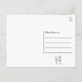 Cartoon Bride Groom Whimsical Wedding Vielen Dank Postkarte (Rückseite)