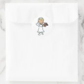 Cartoon Bride Runder Aufkleber (Tasche)