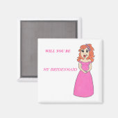 Cartoon Bridesmaid Magnet (Vorderseite/Rückseite)