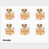 Cartoon Brittany Dog Buchzeichen Stickers Vorlage (Blatt)