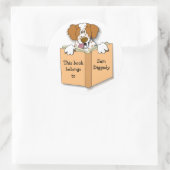 Cartoon Brittany Dog Buchzeichen Stickers Vorlage (Tasche)