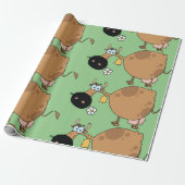 Cartoon Brown Cow Geschenkpapier (Ungerollt)
